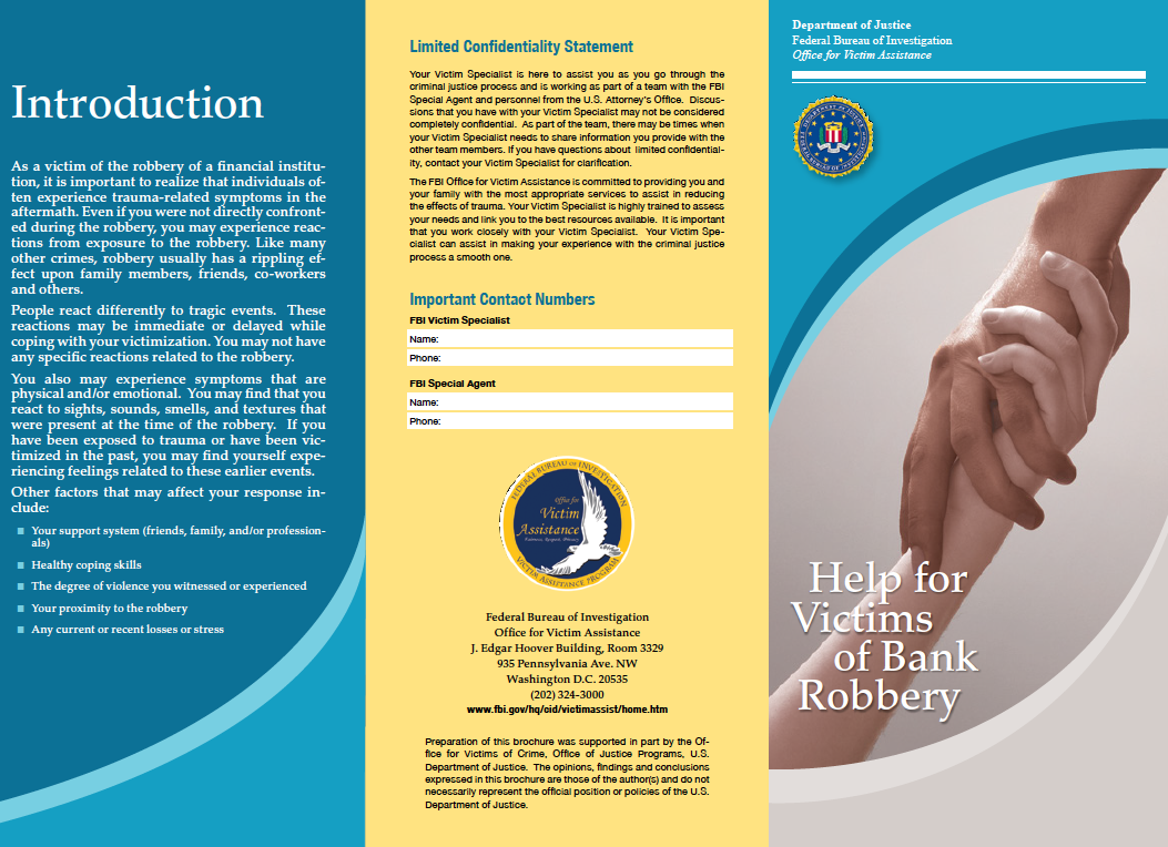 Help For Victims Of Bank Robbery — FBI